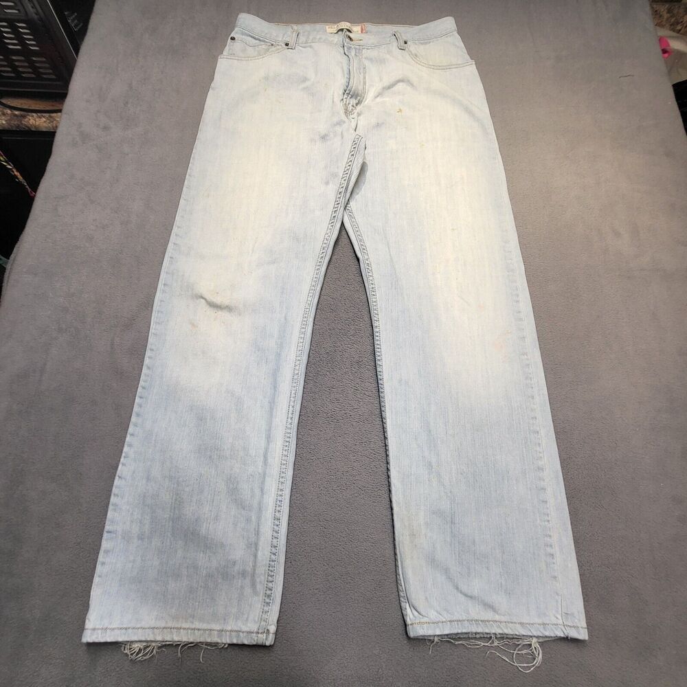 Levis 559 Jeans Mens 35x32 Blue Relaxed Fit Straight Leg Denim Distressed